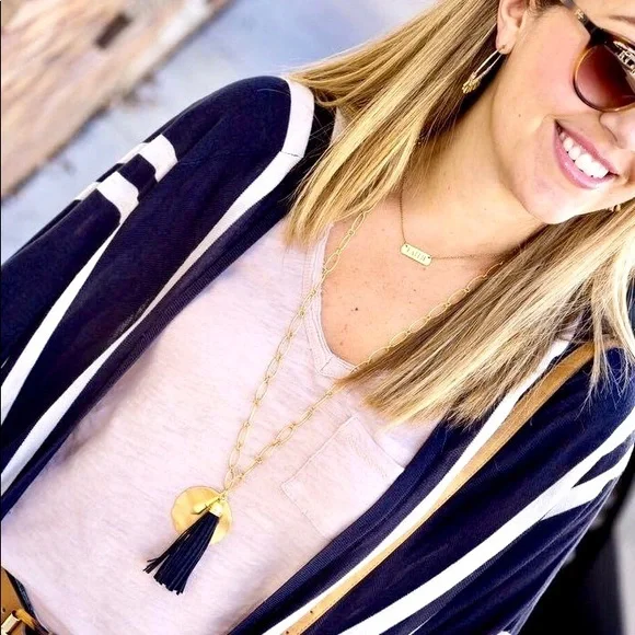 Stella & Dot | Gold Carla Tassel Pendant Necklace Retired - Picture 5 of 13